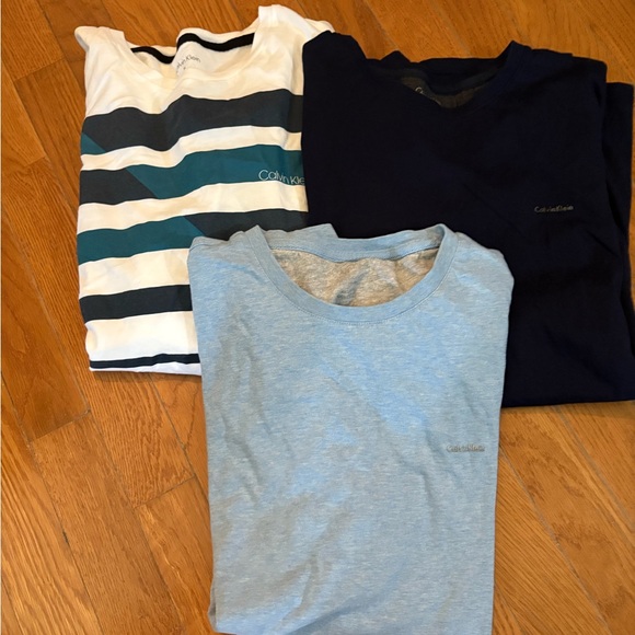 Calvin Klein Blue Short Sleeve‎ Tees Nautical Stripes - Picture 1 of 2